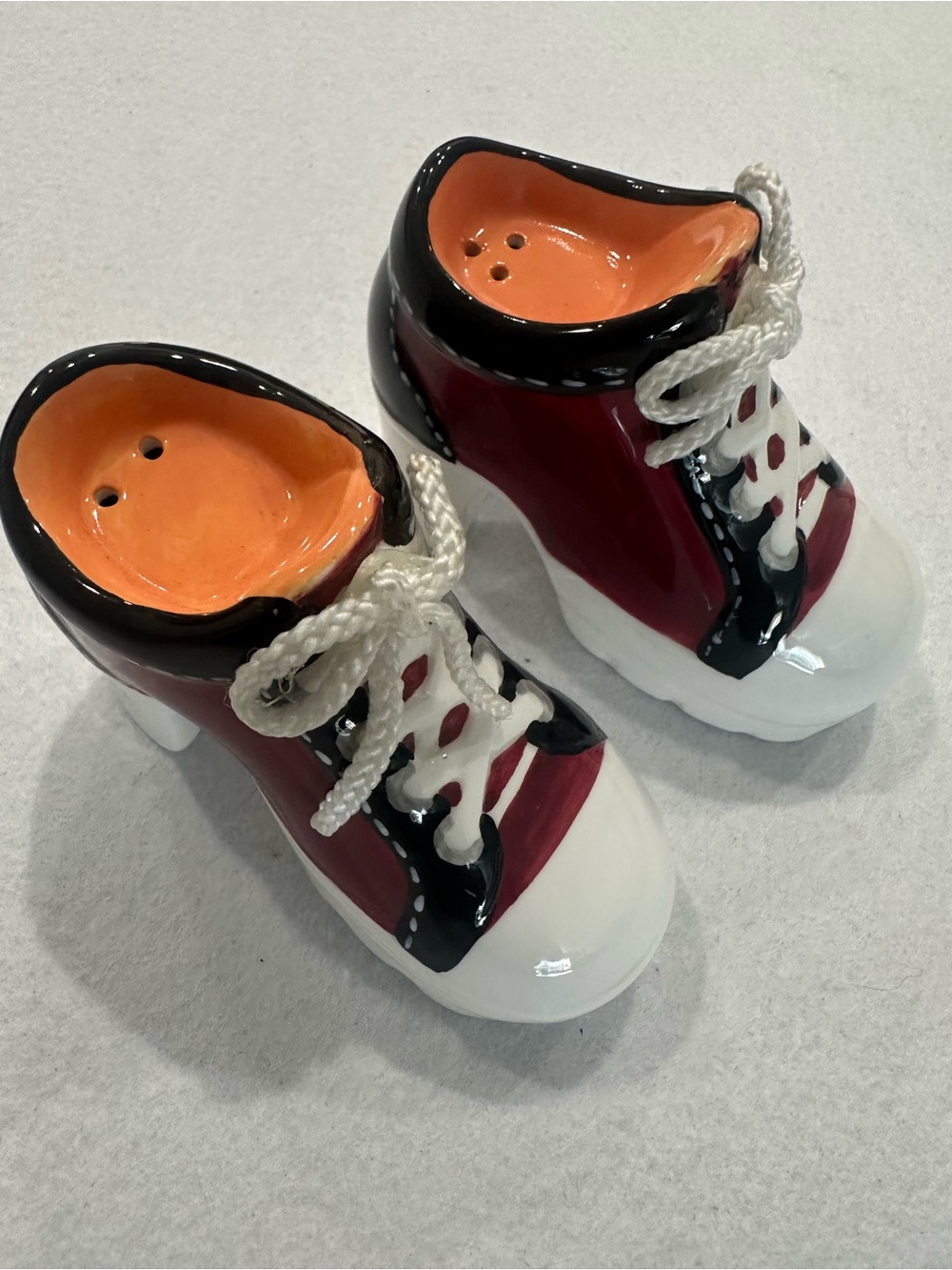 Ceramic Sneaker Salt & Pepper Shaker Set in Red, Black and White